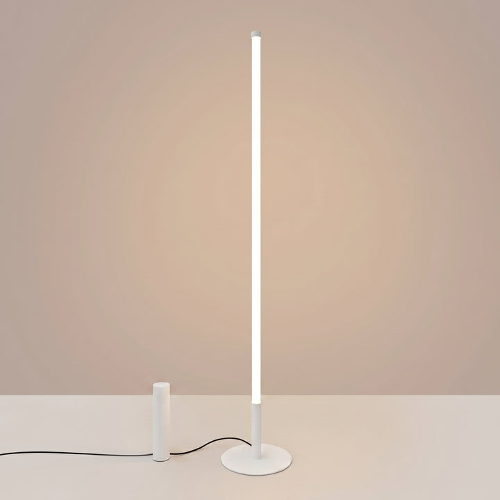 Lampadaire TRANG blanc allumée, tube lumineux