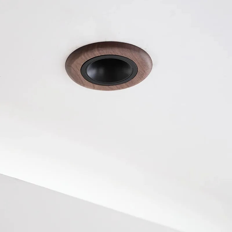 Iluminación LED empotrada COD de 5.11 pulgadas en madera de nogal, estilo moderno Wabi-Sabi, luz de pared para sala de estar, dormitorio, comedor y estudio.