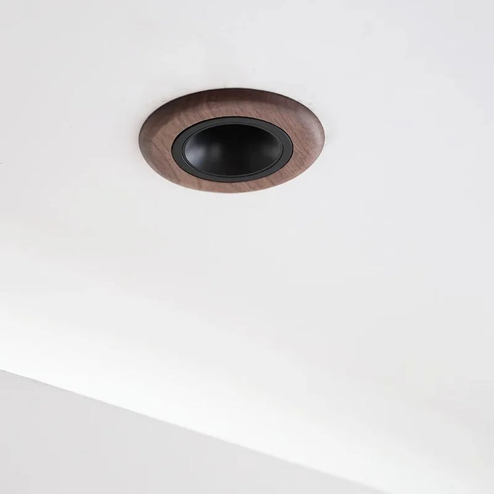 Iluminación LED empotrada COD de 5.11 pulgadas en madera de nogal, estilo moderno Wabi-Sabi, luz de pared para sala de estar, dormitorio, comedor y estudio.