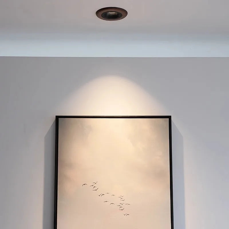 Iluminación LED empotrada COD de 5.11 pulgadas en madera de nogal, estilo moderno Wabi-Sabi, luz de pared para sala de estar, dormitorio, comedor y estudio.