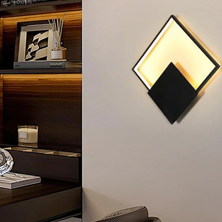 Apliques de pared LED, lámpara de pared moderna cuadrada simple de 21 W, blanco cálido 3000 K, iluminación de pared LED para dormitorio