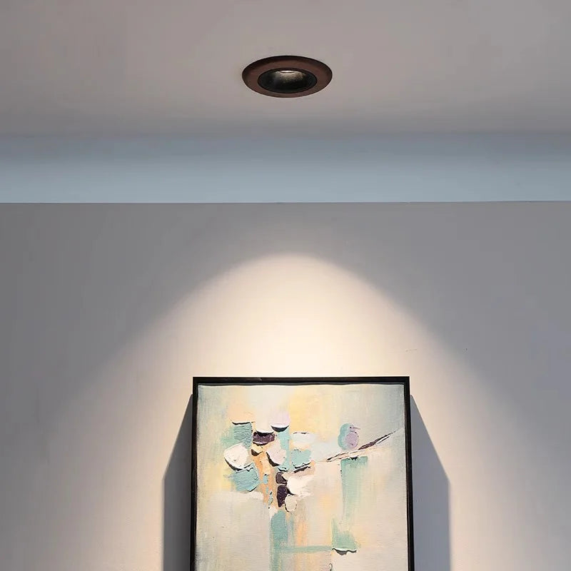 Iluminación LED empotrada COD de 5.11 pulgadas en madera de nogal, estilo moderno Wabi-Sabi, luz de pared para sala de estar, dormitorio, comedor y estudio.