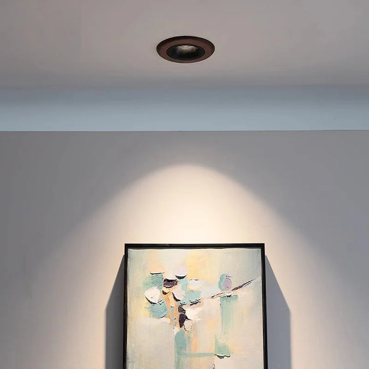 Iluminación LED empotrada COD de 5.11 pulgadas en madera de nogal, estilo moderno Wabi-Sabi, luz de pared para sala de estar, dormitorio, comedor y estudio.