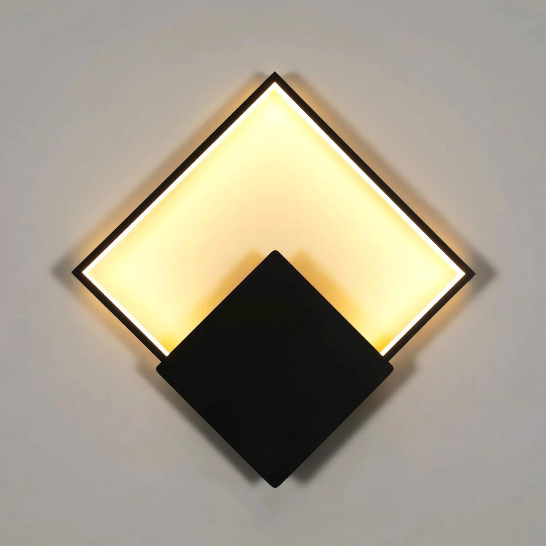 Apliques de pared LED, lámpara de pared moderna cuadrada simple de 21 W, blanco cálido 3000 K, iluminación de pared LED para dormitorio