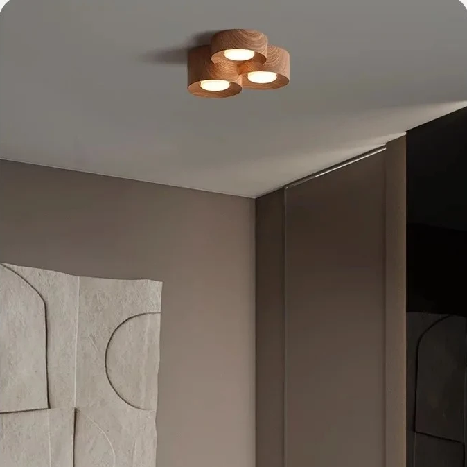 Lámpara de tubo de resina de estilo japonés de doble cabeza, lámpara de techo para pasillo, sala de estar, sin lámpara principal, lámpara de balcón