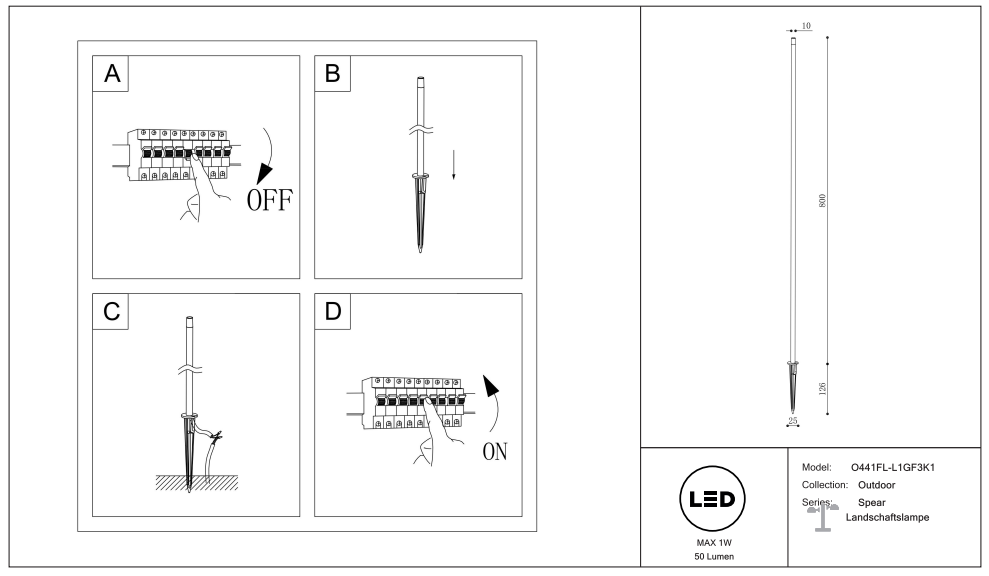 Schéma d'installation du luminaire