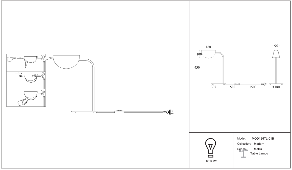 Schéma d'installation du luminaire
