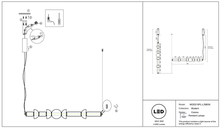 Suspension Luminaire | COSMO (Linéaire)