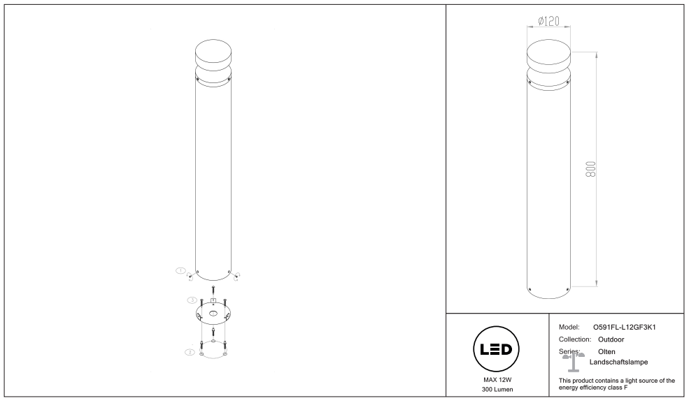 Schéma d'installation du luminaire