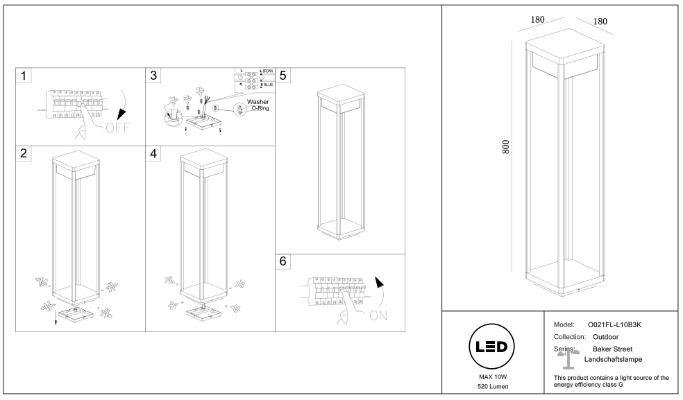 Schéma d'installation du luminaire