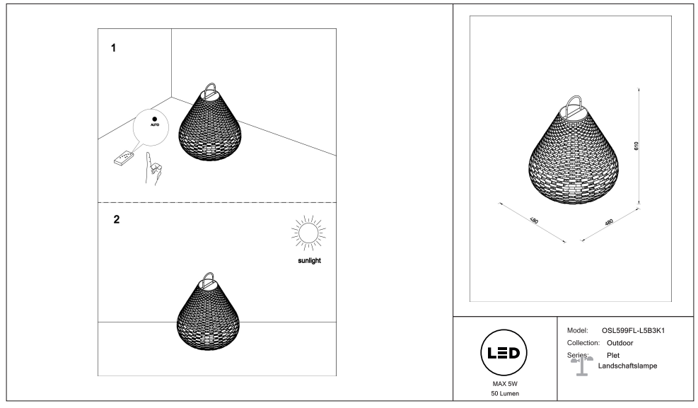 Schéma d'installation du luminaire