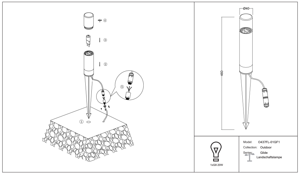 Schéma d'installation du luminaire
