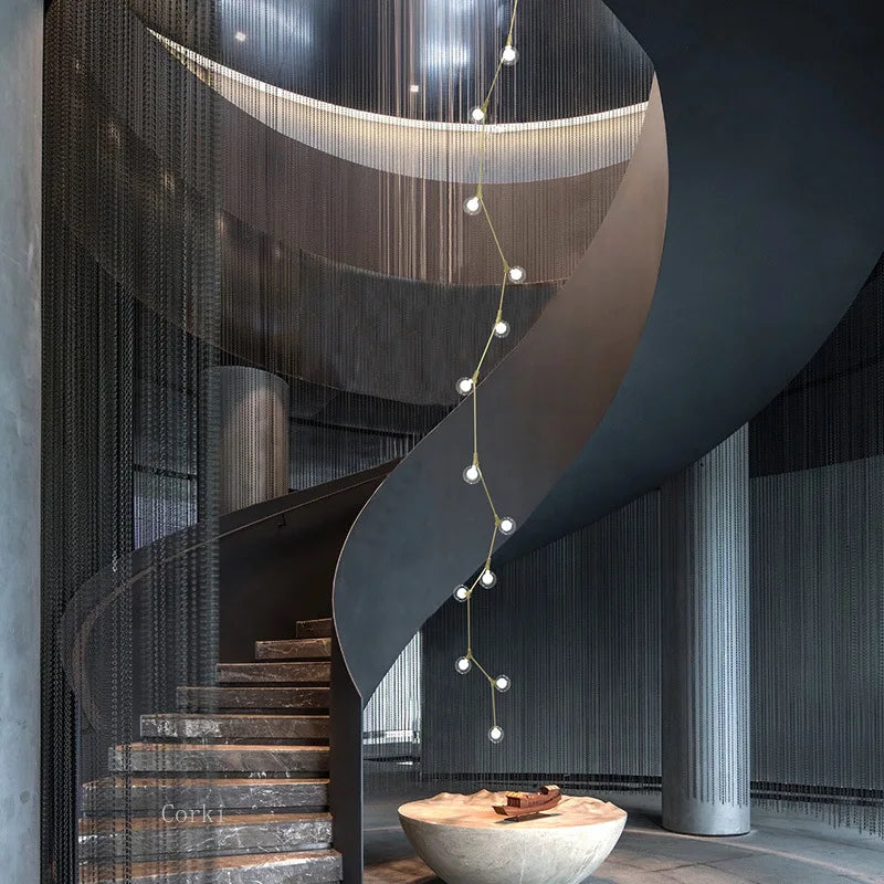 Lámpara de araña con forma de rama de árbol, enredaderas, ideal para escaleras de villas, hoteles, apartamentos dúplex y decoración artística.