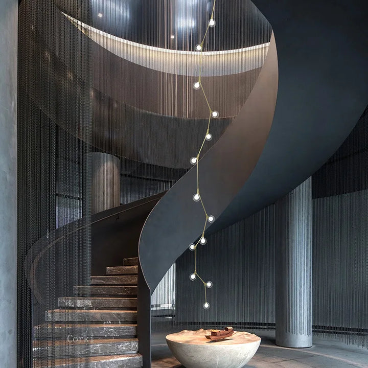 Lámpara de araña con forma de rama de árbol, enredaderas, ideal para escaleras de villas, hoteles, apartamentos dúplex y decoración artística.