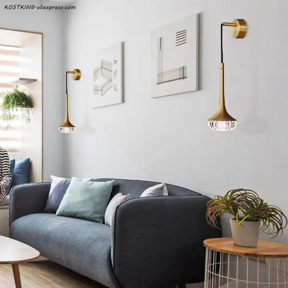 Lámpara de pared colgante con cable de latón vintage para bar, lámpara de pared de vidrio para sala de estar, lámpara de pared LED para dormitorio