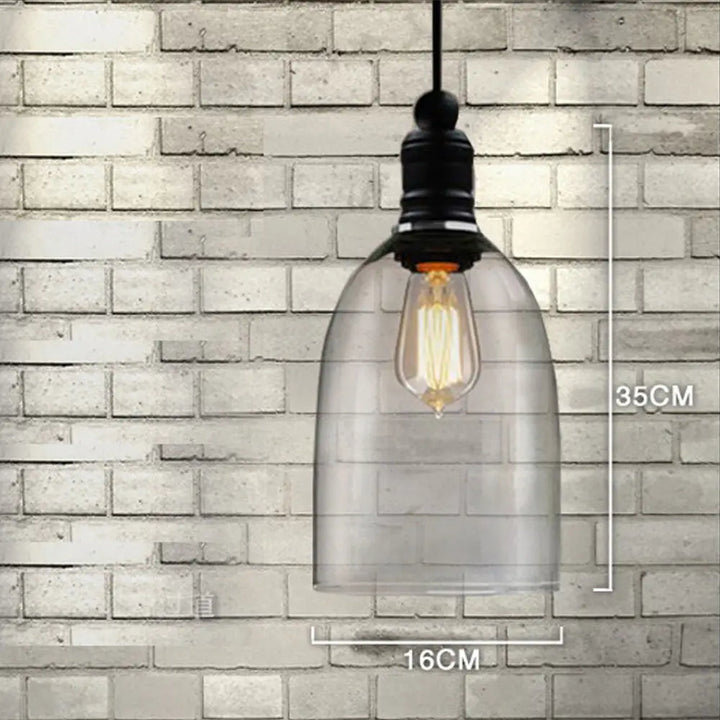 Lámpara Colgante clásica Edison De 60W, pantalla De cristal en estilo Retro Loft, iluminación Colgante Industrial, lámpara Colgante De Techo