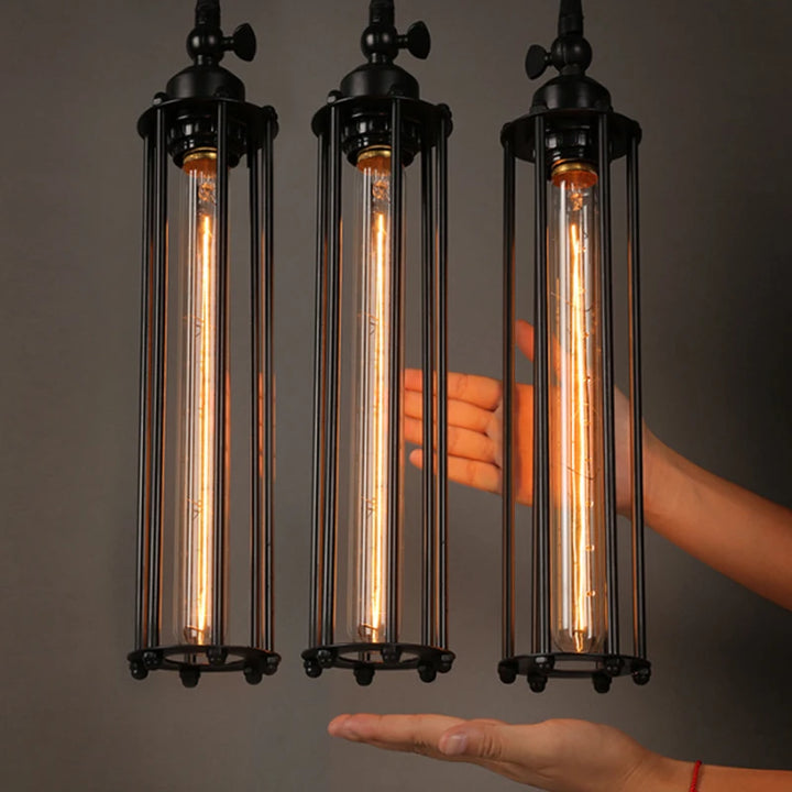 Lámpara colgante vintage estilo loft retro, lámpara colgante con base E27, lámpara colgante industrial Edison, iluminación para el hogar, para sala de estar.