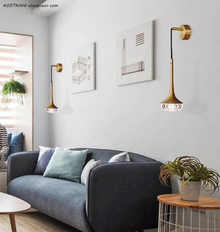 Lámpara de pared colgante con cable de latón vintage para bar, lámpara de pared de vidrio para sala de estar, lámpara de pared LED para dormitorio