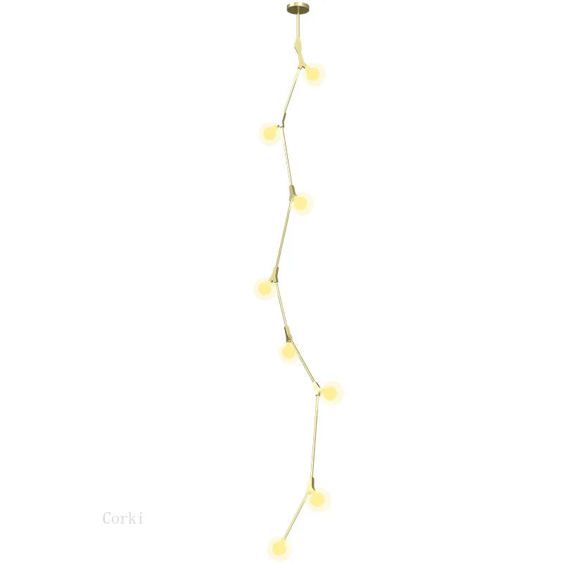 Lámpara de araña con forma de rama de árbol, enredaderas, ideal para escaleras de villas, hoteles, apartamentos dúplex y decoración artística.