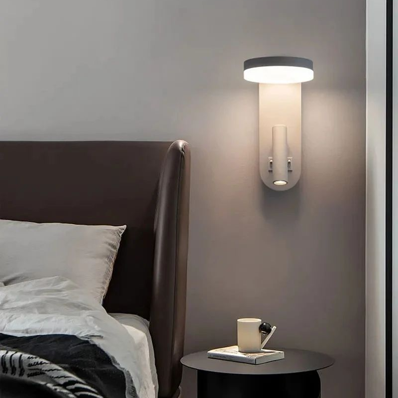 Lámpara de pared LED giratoria de acrílico, foco para dormitorio, hotel, decoración creativa personalizada, iluminación moderna, luces de pared para cabecera