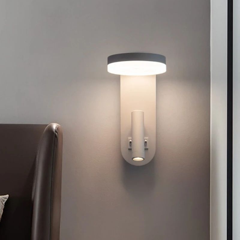 Lámpara de pared LED giratoria de acrílico, foco para dormitorio, hotel, decoración creativa personalizada, iluminación moderna, luces de pared para cabecera