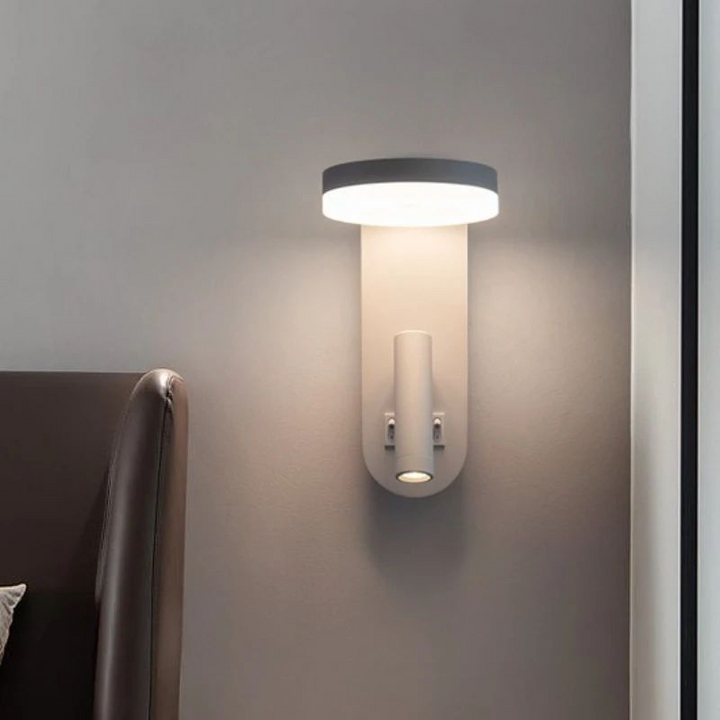 Lámpara de pared LED giratoria de acrílico, foco para dormitorio, hotel, decoración creativa personalizada, iluminación moderna, luces de pared para cabecera