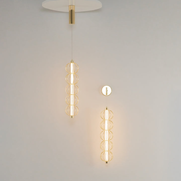 Suspension Luminaire | GOLDEN CAGE (Tube Vertical)