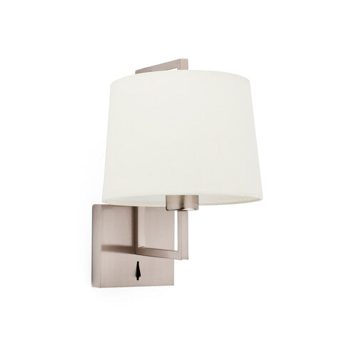 Applique murale Frame nickel mat et abat-jour beige de Faro Barcelona