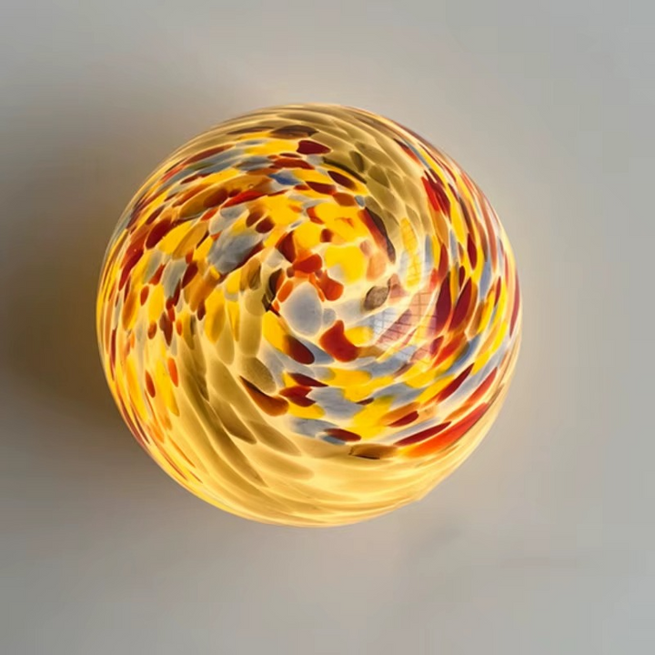 Plafonnier design en verre artistique multicolore