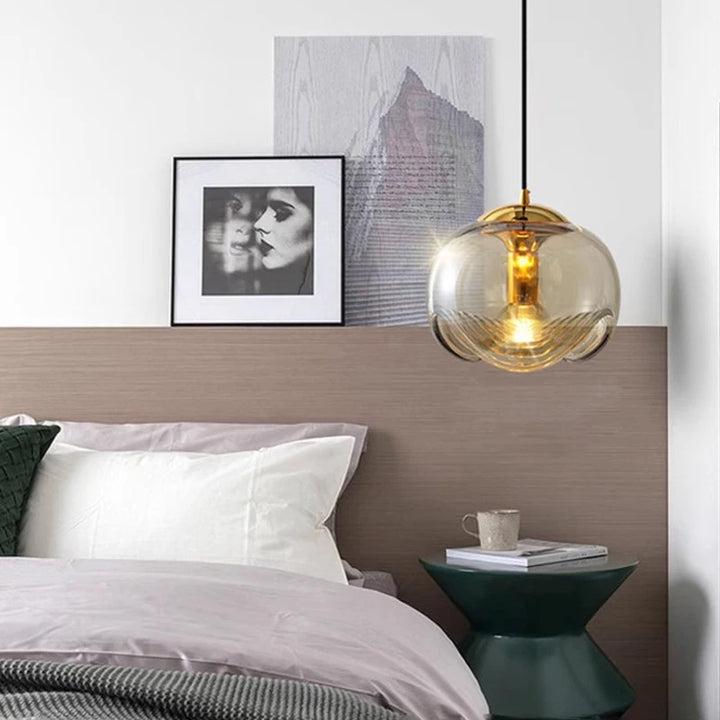 Lámpara colgante moderna de cristal para el hogar, sala de estar, lámpara de techo, decoración de cama, luminaria de suspensión LED