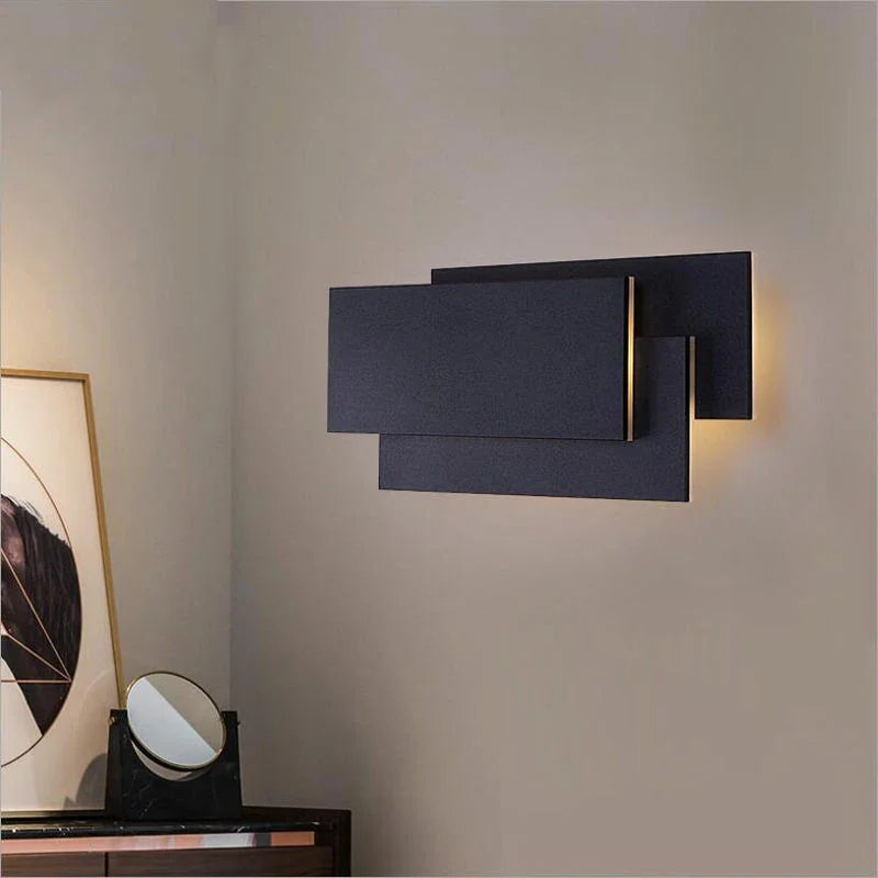 Lámpara de pared LED apilada de tres capas, moderna iluminación de noche, creativas luces de pared LED rectangulares para sala de estar, pasillo, aplique