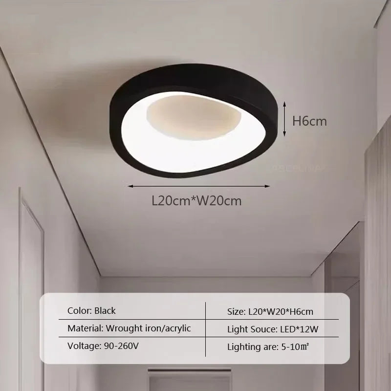 Lámpara de techo LED nórdica para sala de estar, comedor, dormitorio, pasillo, guardarropa, balcón, lámpara de techo, decoración de interiores, accesorios de iluminación.