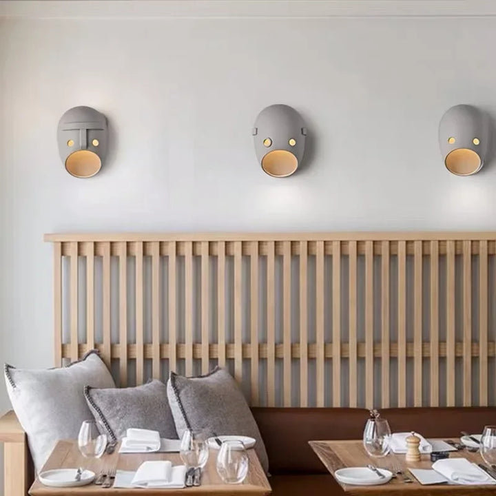 Lámpara de pared Moooi Joker, de diseño holandés, para dormitorio, mesita de noche, pasillo, fondo, escalera, máscara, decoración del hogar, iluminación LED de resina.