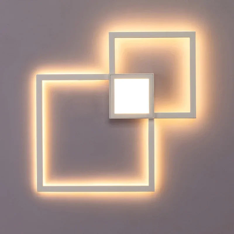 Lámpara de pared cuadrada con luz atenuable y accesorios de iluminación sencillos, lámpara LED para dormitorio, sala de estar, decoración de pared, fondo claro
