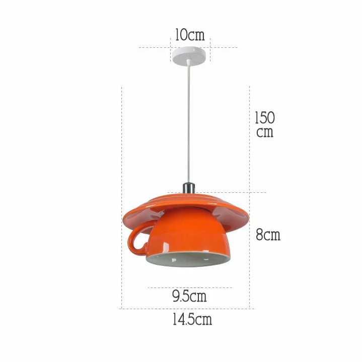 Lámpara colgante de cerámica con forma de taza, lámpara de techo moderna, lámpara colgante para cocina, comedor, bar, cafetería, decoración del hogar, accesorios de iluminación LED.