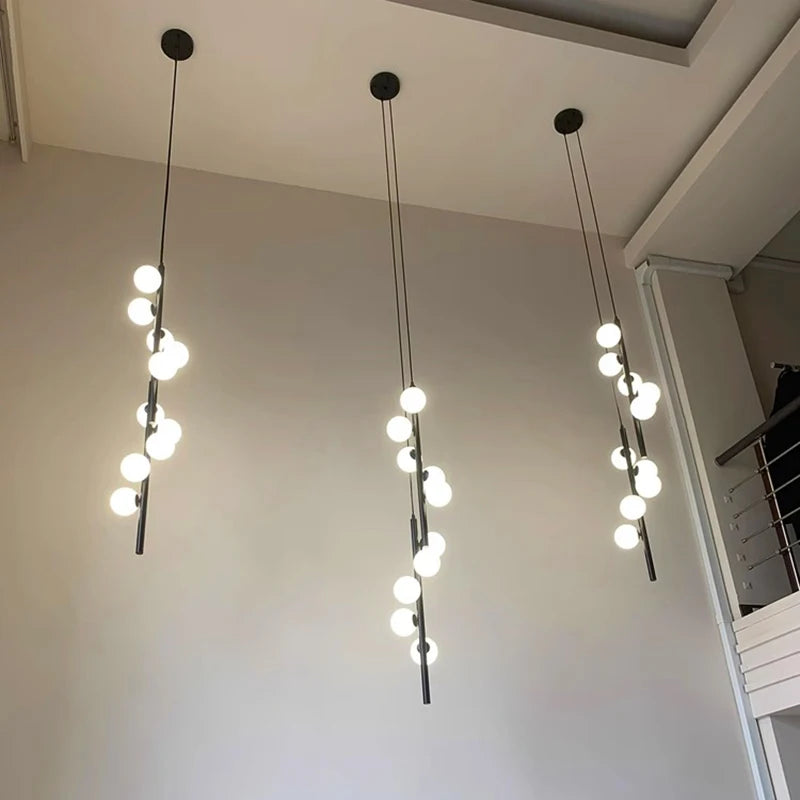 Lámparas colgantes LED modernas para decoración del hogar, lámparas colgantes para escaleras, lámparas colgantes para sala de estar, iluminación interior