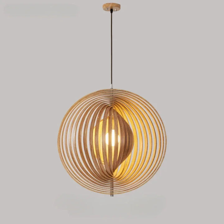 Lámparas colgantes LED circulares giratorias de madera Wabi-sabi para balcón, sala de estar, dormitorio, decoración del hogar, accesorio de iluminación.