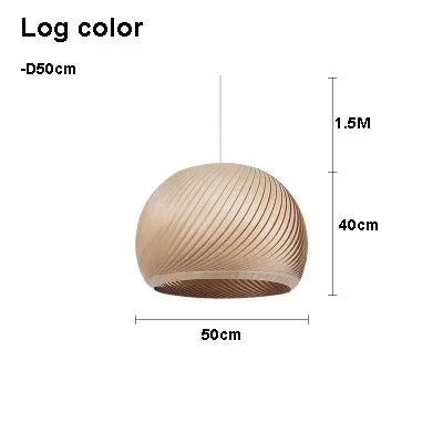 Lámpara colgante Vayehi de madera con forma de bola redonda nórdica, ideal para sala de estar, dormitorio y mesita de noche. Lámpara colgante de madera LED.