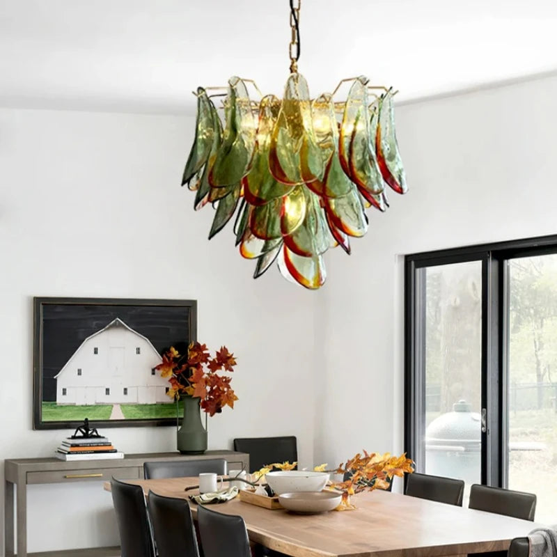 Lámpara de techo antigua de Murano para salón, con diseño retro de alta gama francés, ideal para comedor o dormitorio.