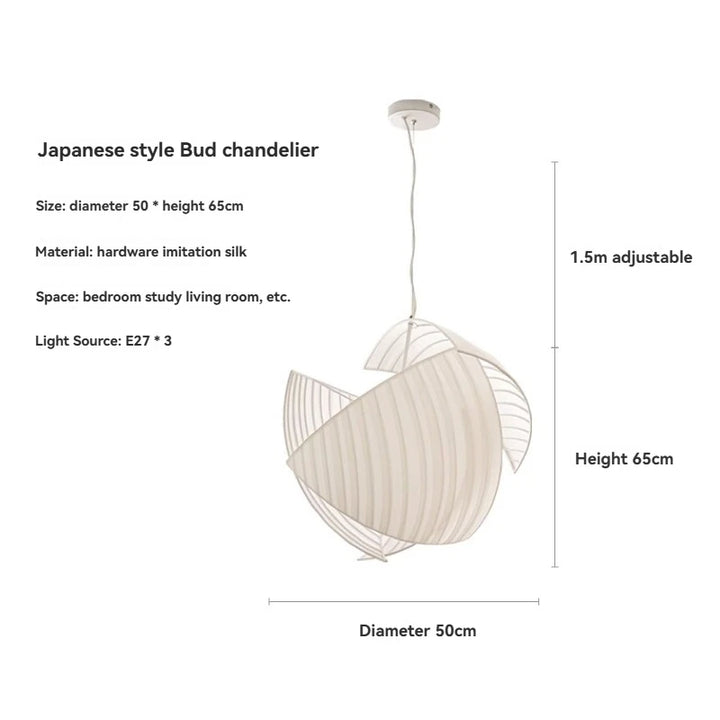 Lámpara de araña de estilo japonés moderno con diseño de capullo de flores para restaurante, sala de té, estudio, dormitorio, sala de estar, ambiente retro