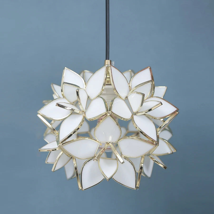 Suspension Luminaire en verre forme de fleur 