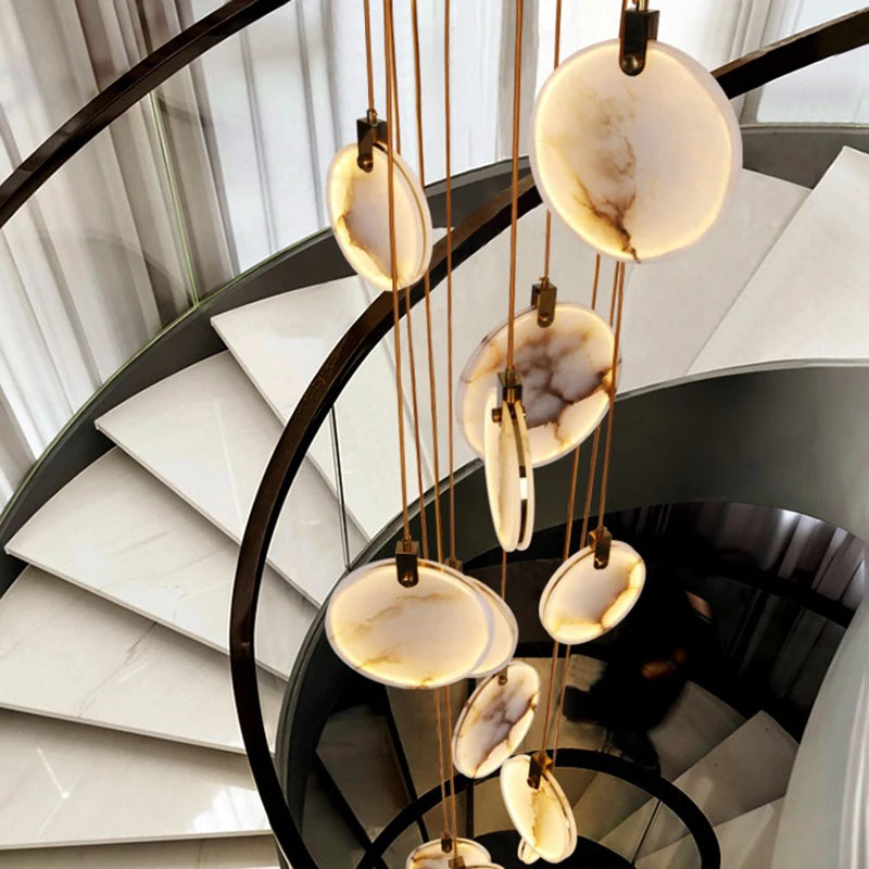 Lámparas colgantes LED modernas para decoración del hogar, lámparas colgantes para escaleras, lámparas colgantes para sala de estar, iluminación interior