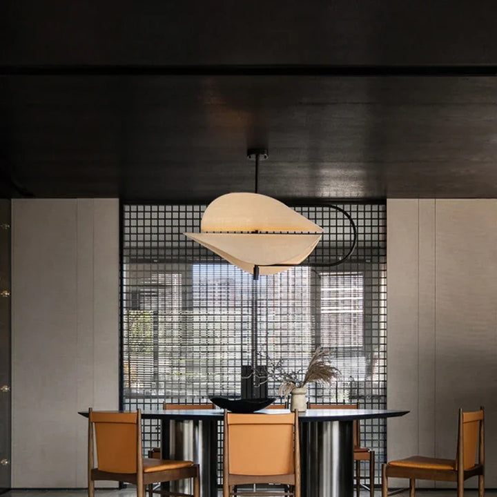 Lámpara colgante de tela estilo Wabi Sabi, creativa, para sala de estar, comedor, restaurante, sala de exposiciones, lámpara de lujo.