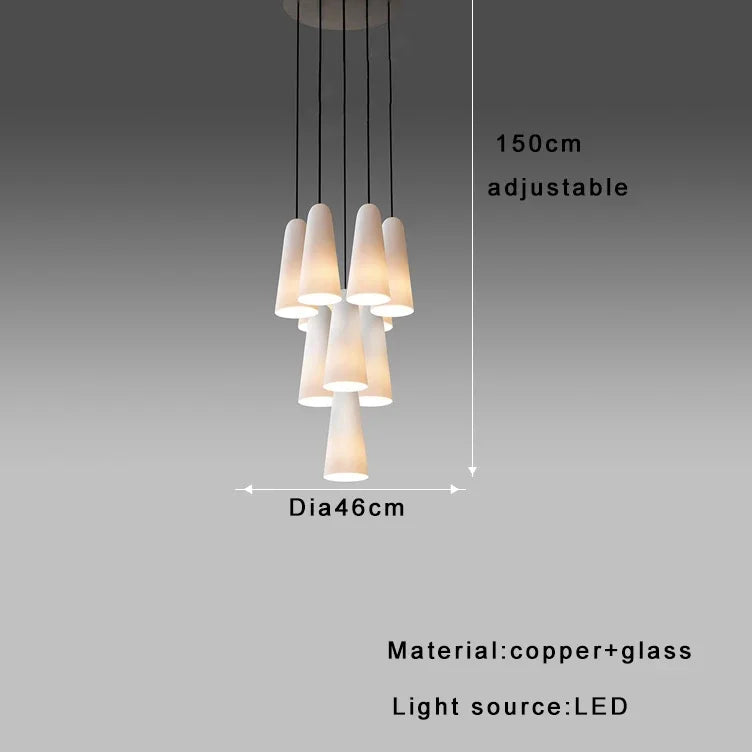 Obtenga esta lámpara de techo con copa de vidrio blanco para crear un ambiente elegante en su habitación. Lámpara colgante de lujo nórdica para sala de estar.