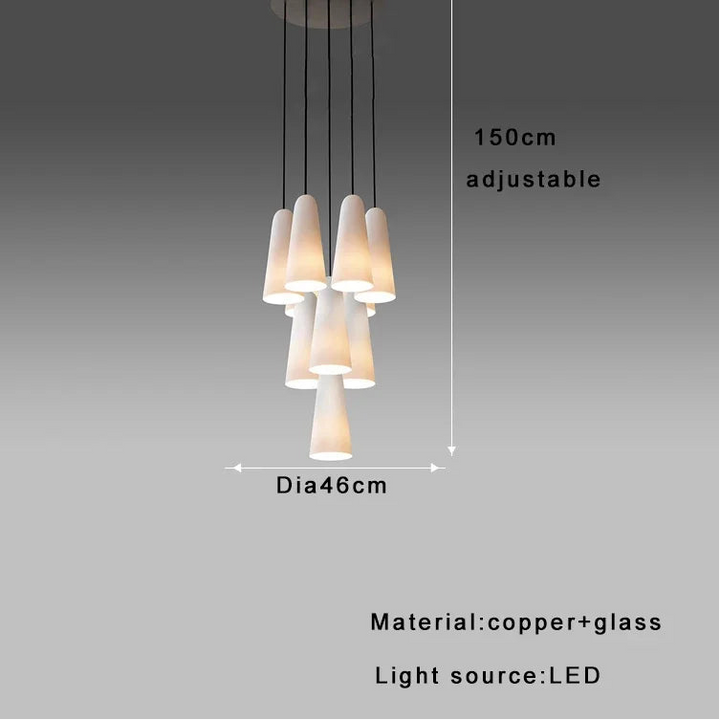Obtenga esta lámpara de techo con copa de vidrio blanco para crear un ambiente elegante en su habitación. Lámpara colgante de lujo nórdica para sala de estar.