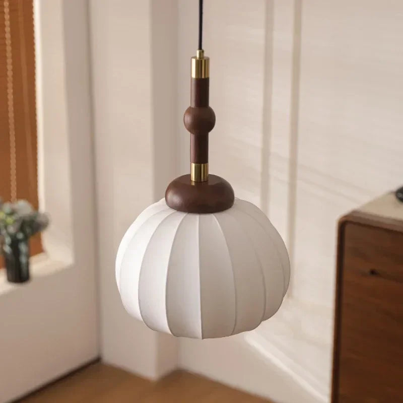 Lámpara colgante de seda estilo japonés moderno SANDYHA, elegante lámpara colgante para dormitorio, sala de estar, comedor, ambiente de hogar