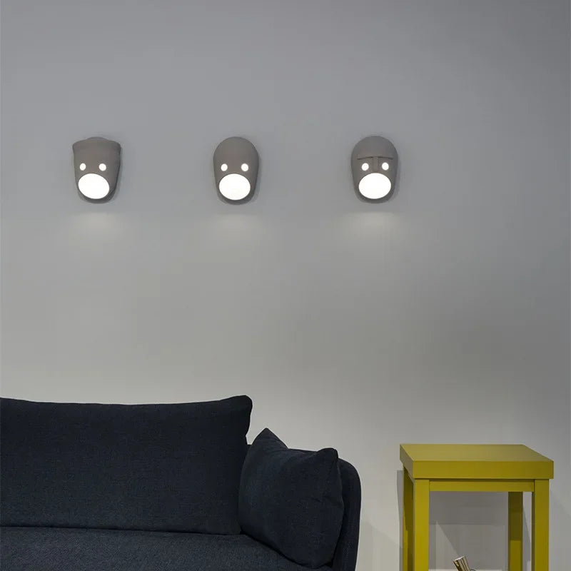 Lámpara de pared Moooi Joker, de diseño holandés, para dormitorio, mesita de noche, pasillo, fondo, escalera, máscara, decoración del hogar, iluminación LED de resina.