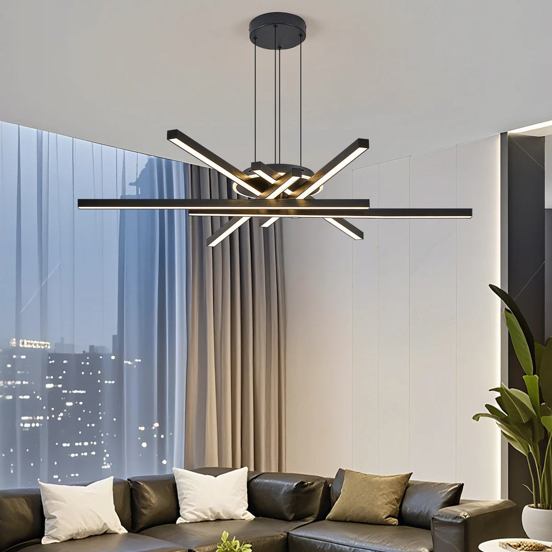 Lámpara colgante nórdica LED dorada y negra para comedor, sala de estar, mesa, decoración del hogar, escritorio, bar, iluminación