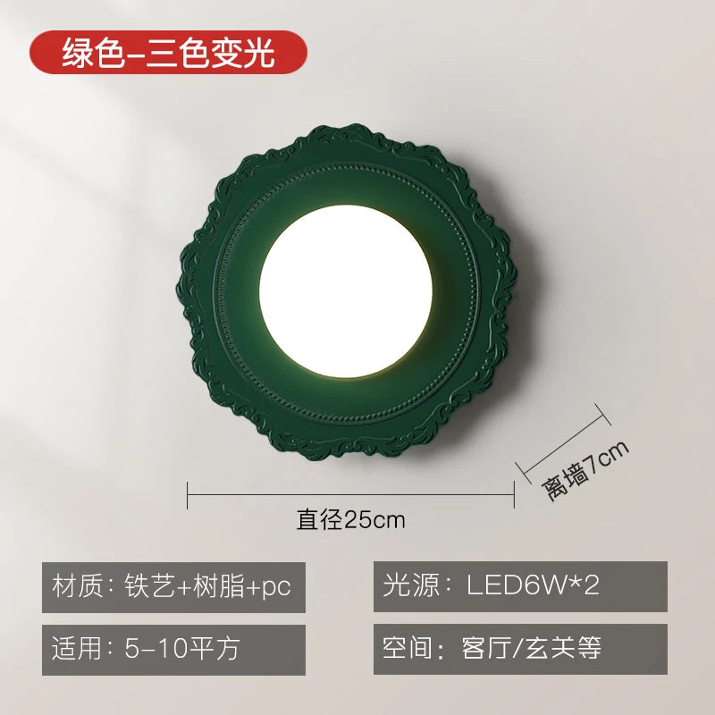 Lámpara de pared francesa color crema para sala de estar, pasillo, entrada, balcón, dormitorio infantil, lámpara de pared de noche, estilo coreano.