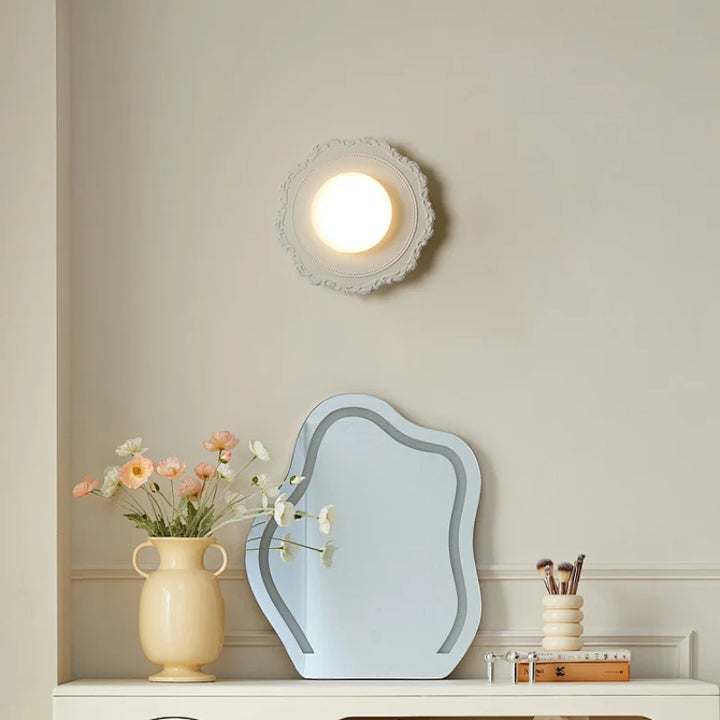 Lámpara de pared francesa color crema para sala de estar, pasillo, entrada, balcón, dormitorio infantil, lámpara de pared de noche, estilo coreano.